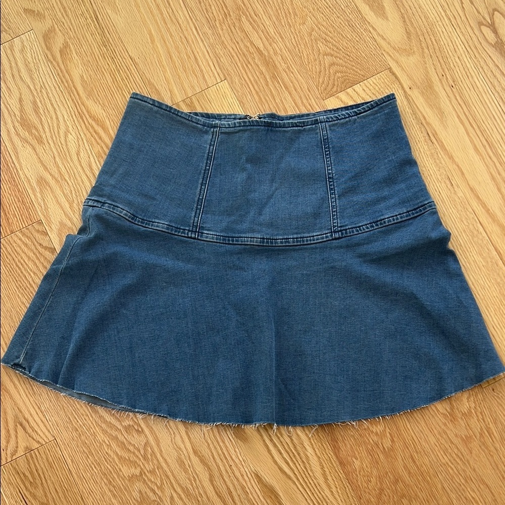 We the free size 8, denim mini skirt.